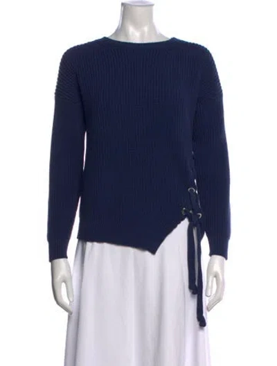Pre-owned Weekend Max Mara Crew Neck Sweater In Blue