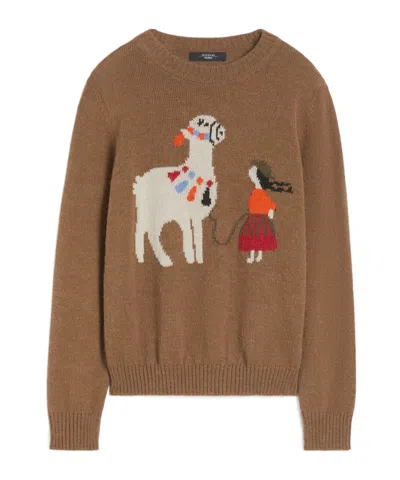 Weekend Max Mara Crew Neck Sweater In Brown