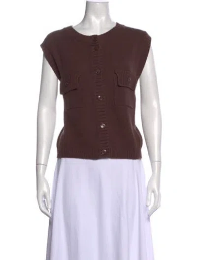 Pre-owned Weekend Max Mara Crew Neck Sweater In Brown