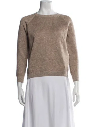 Pre-owned Weekend Max Mara Crew Neck Sweater In Brown