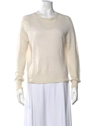 Pre-owned Weekend Max Mara Crew Neck Sweater In White