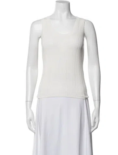 Pre-owned Weekend Max Mara Crew Neck Sweater In White
