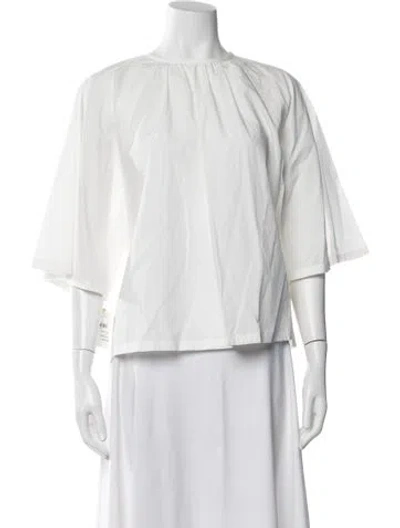 Pre-owned Weekend Max Mara Crew Neck Three-quarter Sleeve Blouse W/ Tags In Neutral