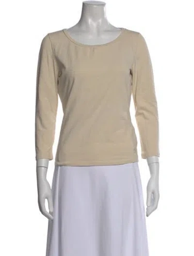 Pre-owned Weekend Max Mara Crew Neck Three-quarter Sleeve Top In Neutral