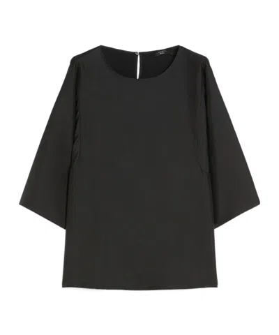 Weekend Max Mara Crew Neck Top In Black
