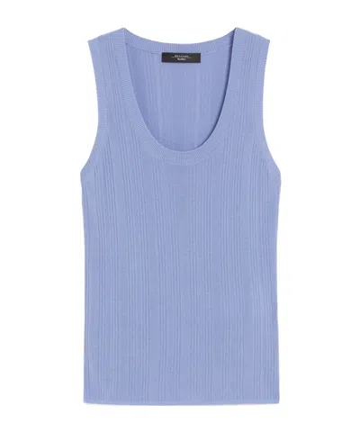 Weekend Max Mara Crew Neck Vest In Blue