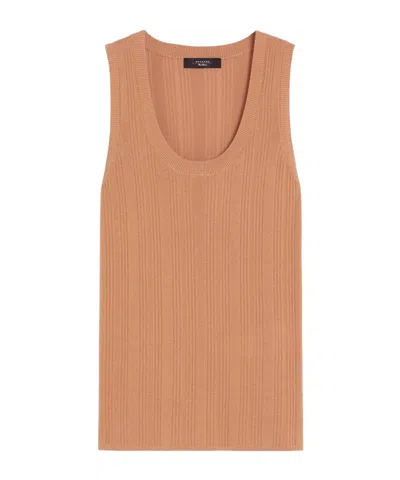 Weekend Max Mara Crew Neck Vest In Nude