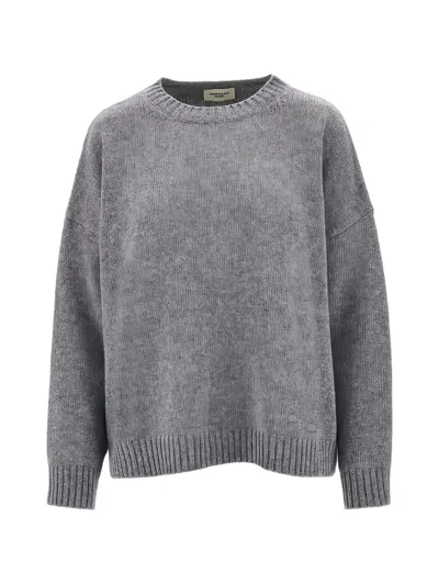 Weekend Max Mara Crew-neck Drop-shoulder Sweater In Gray