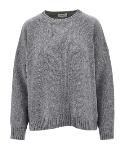 Weekend Max Mara Crew-neck Drop-shoulder Sweater In Gray