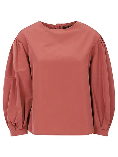 Weekend Max Mara Woman Top Antique Rose Size 8 Polyester, Cotton In Red