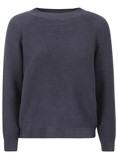 Weekend Max Mara Crewneck Relaxed Fit Jumper In Navy