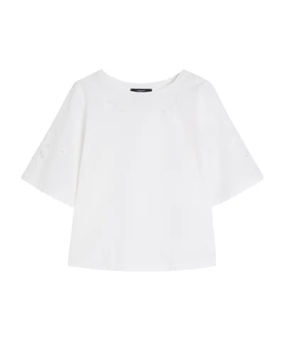 Weekend Max Mara Hollow-out Embroidered Top In White