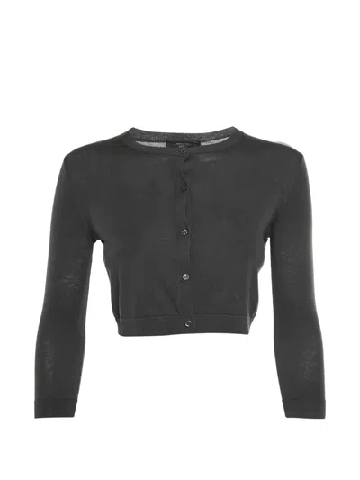 Pre-owned Weekend Max Mara Cropped Button-up Cardigan In Gray