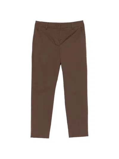 Weekend Max Mara Cropped Cigarette Trousers In Brown