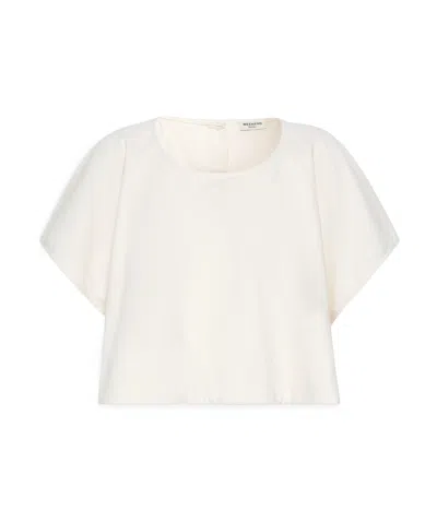 Weekend Max Mara Cropped Cotton Blouse - Ecru In White