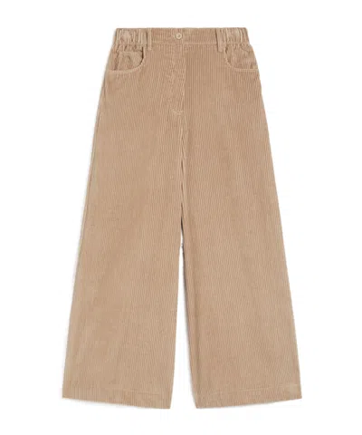 WEEKEND MAX MARA CROPPED COTTON VELVET TROUSERS