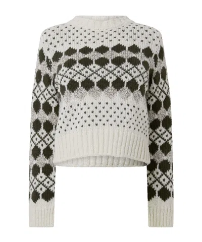 Weekend Max Mara Cropped Crewneck Sweater In Animal Print
