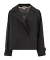 Weekend Max Mara Cropped Double-breasted Jacket In Black