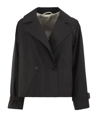 Weekend Max Mara Cropped Double-breasted Jacket In Black