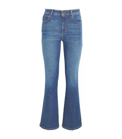 Weekend Max Mara Cropped Flared Jeans In Blue