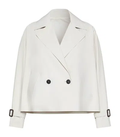 Weekend Max Mara Cropped Trench Jacket In Ivory