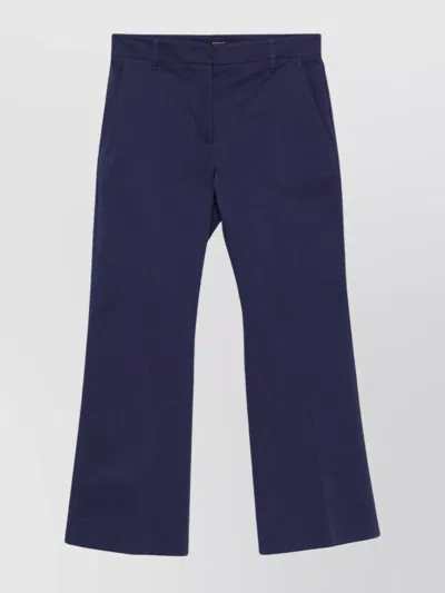 Weekend Max Mara Cropped Trousers With Front And Back Pockets In Blue