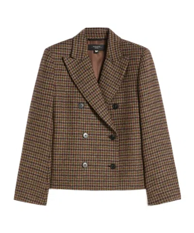Weekend Max Mara Cropped Wool Blend Blazer In Brown