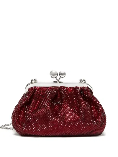 Weekend Max Mara Crystal-embellished Clutch Bag In Red