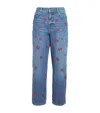 Weekend Max Mara Crystal-embellished Cropped Straight Jeans In Navy
