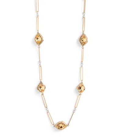 Weekend Max Mara Crystal-embellished Necklace In Yellow