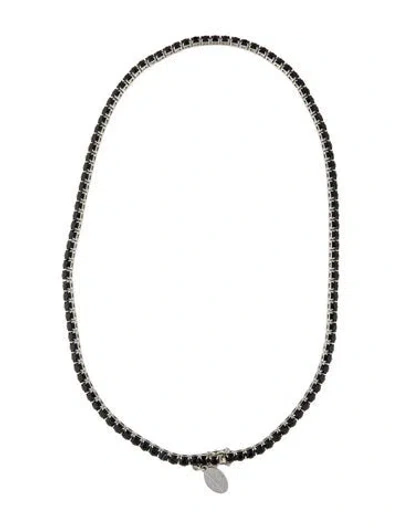 Pre-owned Weekend Max Mara Crystal Lodola Collar Necklace, 23" In Black