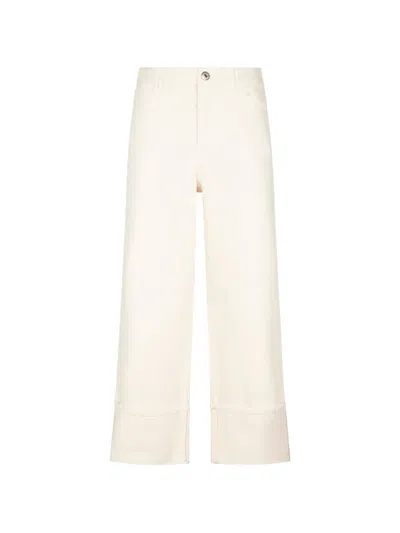 Weekend Max Mara Cuff-details Trousers In Neutral