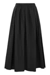 Weekend Max Mara Palk Pleated Wool Blend Midi Skirt In Black