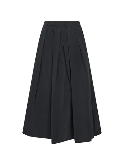 Weekend Max Mara Weekend Maxmara Wkdcurvato Long Taffeta Skirt In Black