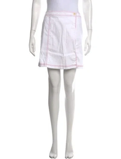 Pre-owned Weekend Max Mara Cutout Accent Mini Skirt In Neutrals
