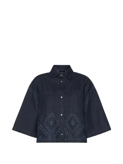 Weekend Max Mara Dalare Embroidered Shirt In Blue