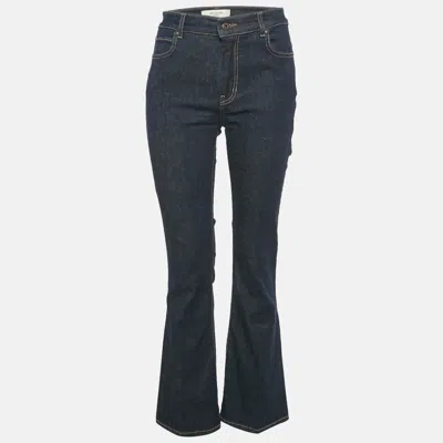 Weekend Max Mara Dark Blue Denim Wide Leg Jeans M Waist