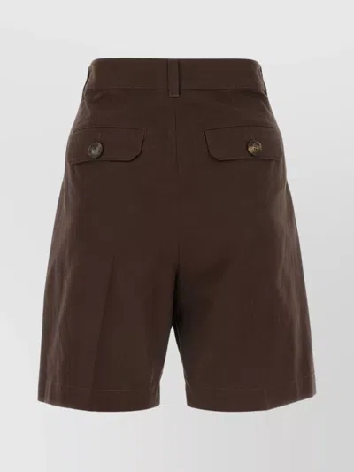 Weekend Max Mara Dark Brown Cotton Blend Afa Shorts