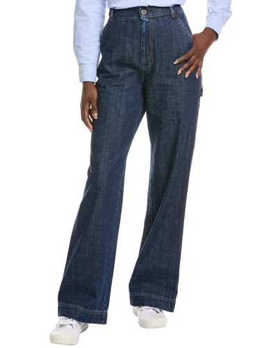 WEEKEND MAX MARA DAVINA NAVY DARK CLEAN WIDE LEG JEAN
