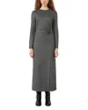 Weekend Max Mara Decano Ruched Side-slit Jersey Midi Dress In Gray
