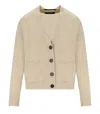 Weekend Max Mara Two-piece Combination Wool And Cashmere Knitted Sweater In Neutral