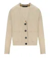 Weekend Max Mara Two-piece Combination Wool And Cashmere Knitted Sweater In Beige