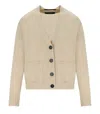 Weekend Max Mara Two-piece Combination Wool And Cashmere Knitted Sweater In Beige