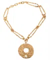 Weekend Max Mara Hammered-circle Pendant Necklace In Brown
