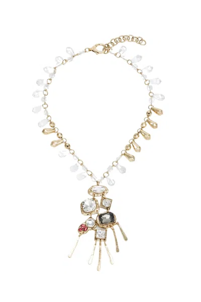 Weekend Max Mara Delphi Pendant Necklace In Oro Chiaro