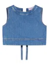 Weekend Max Mara Denim Back-tie Crop Top
