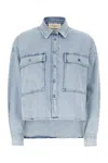 Weekend Max Mara Lapel Long-sleeved Denim Jacket In Chiaro Marmorizato