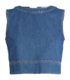 Weekend Max Mara Magia Sleeveless Denim Top In Navy