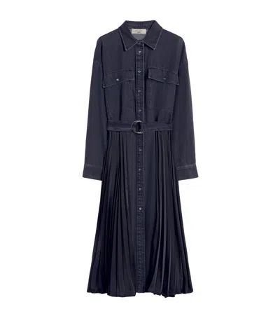 Weekend Max Mara Denim Midi Shirt Dress In Black