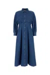 Weekend Max Mara Denim Button-down Shirt Dress In Blue